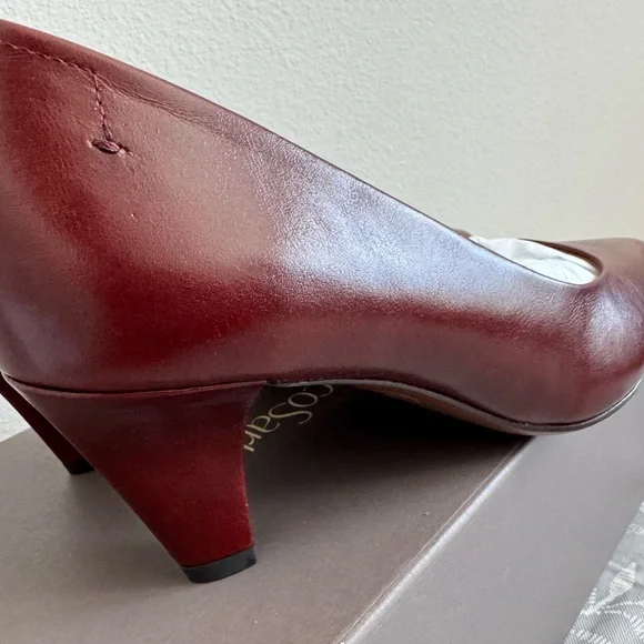 Franco Sarto Mahogany Red/Brown Leather Pumps - Picture 5 of 9